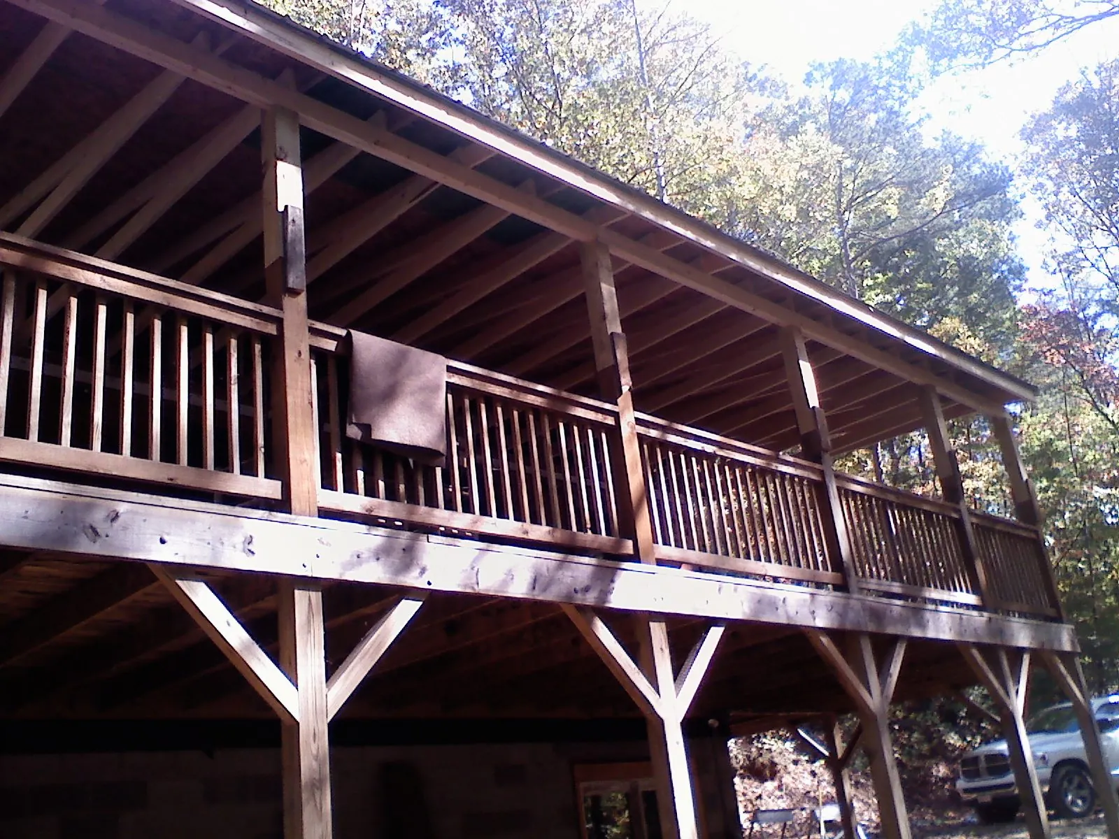Timber framing under a new elevated porch and deck — Roof Leak Repair in Bitely by Roofing Brothers